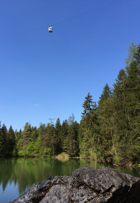 Die Rauschbergbahn über dem Taubensee